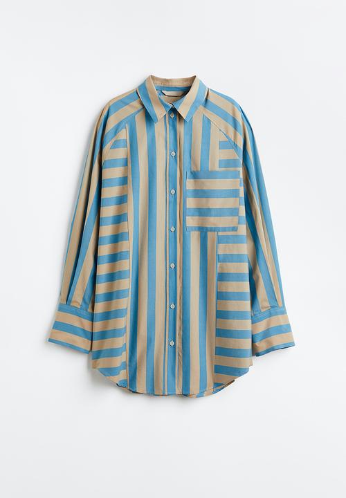 H&M - Cotton shirt - blue / striped 