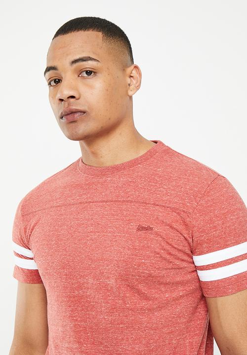 Superdry. - Vle quarterback tee - burnt orange spacedye