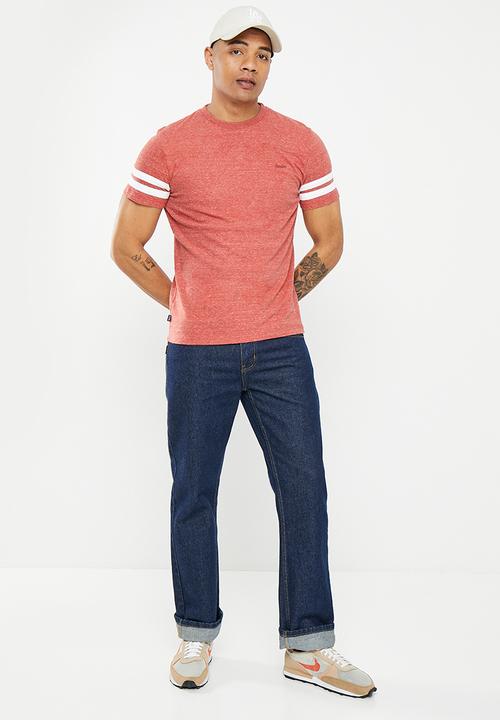 Superdry. - Vle quarterback tee - burnt orange spacedye