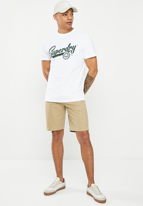 Superdry. - Vintage scripted college tee - optic