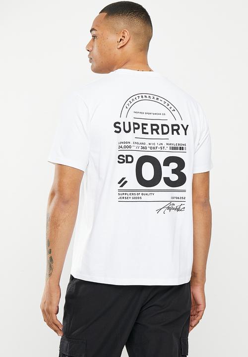 Superdry. - Code stacked logo tee - brilliant white