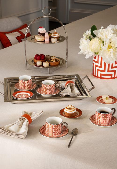 H&M - Small porcelain plate - multi,orange