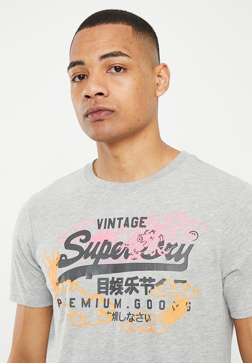 Superdry. - Vintage vl narrative tee - grey marl