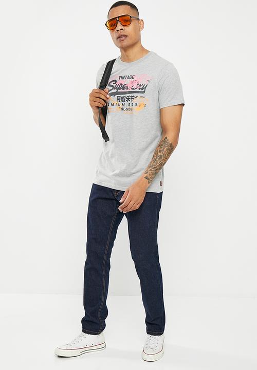 Superdry. - Vintage vl narrative tee - grey marl