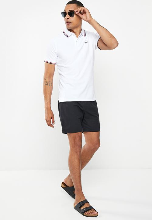 Superdry. - Vintage tipped short sleeve polo - optic & red