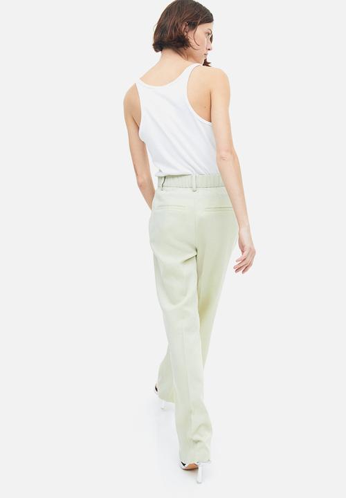 H&M - Tailored trousers - light green 