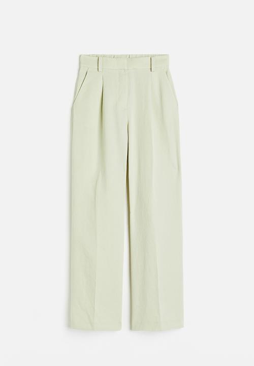 H&M - Tailored trousers - light green 