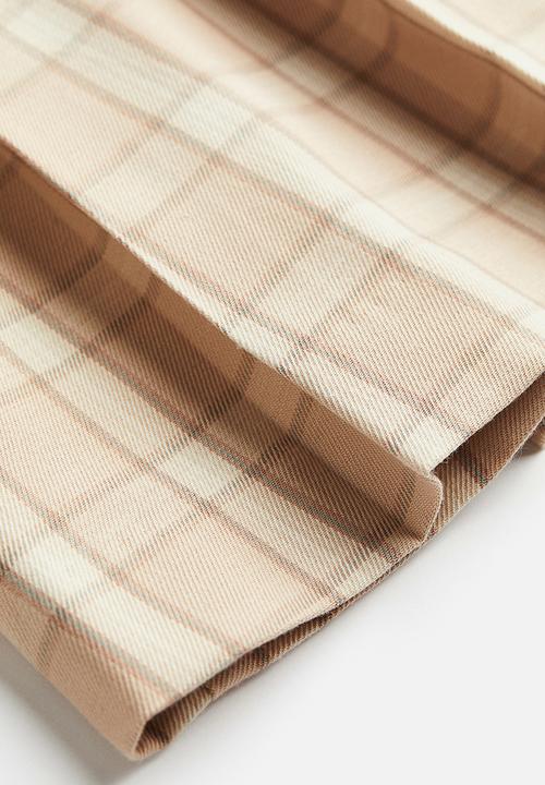 H&M - Pleated skirt - beige/checked 