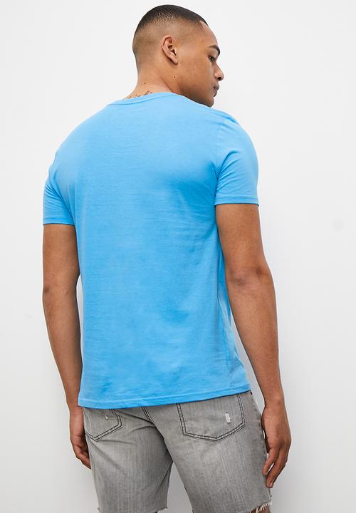 STYLE REPUBLIC - Josh SR logo graphic tee - mid blue