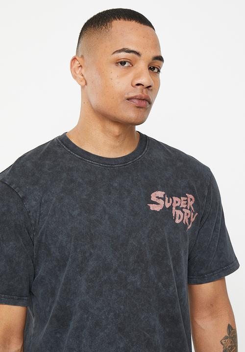 Superdry. - Vintage lo-fi flyer tee - heavy back in black