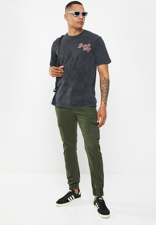 Superdry. - Vintage lo-fi flyer tee - heavy back in black