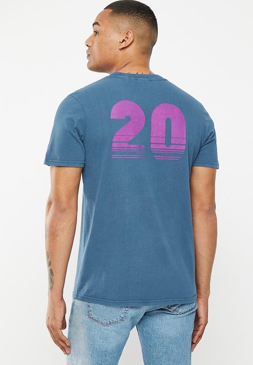 Superdry. - Vintage terrain classic tee - blue bottle