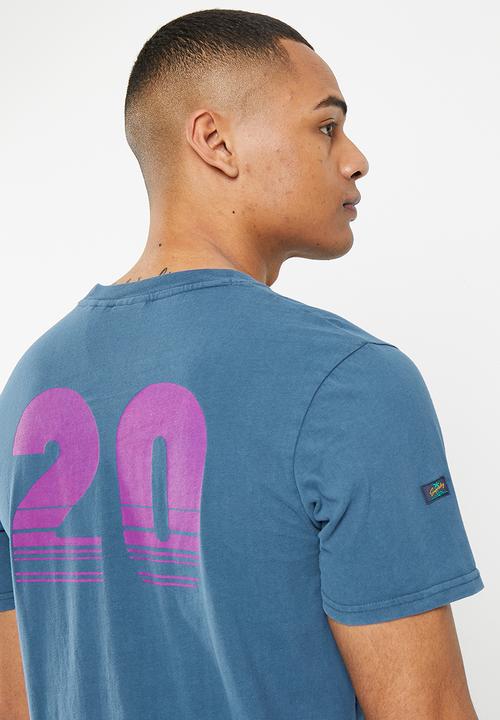 Superdry. - Vintage terrain classic tee - blue bottle
