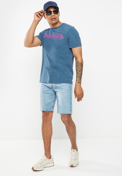 Superdry. - Vintage terrain classic tee - blue bottle