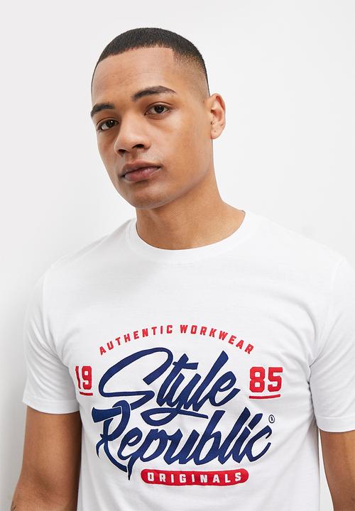 STYLE REPUBLIC - SR original logo print - white