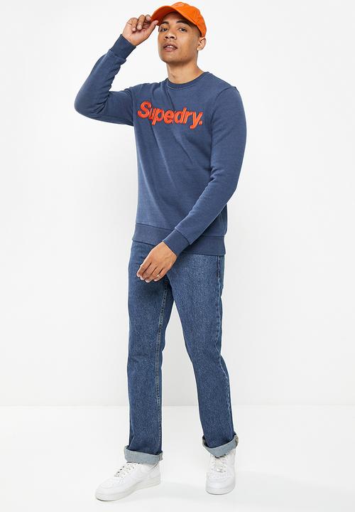 Superdry. - Vintage core logo classic crew - deep indigo grit
