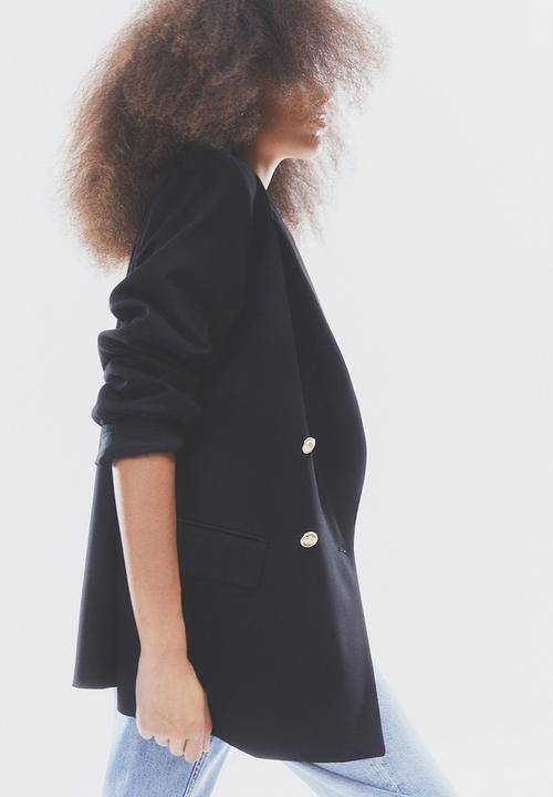 H&M - Double-breasted blazer - black