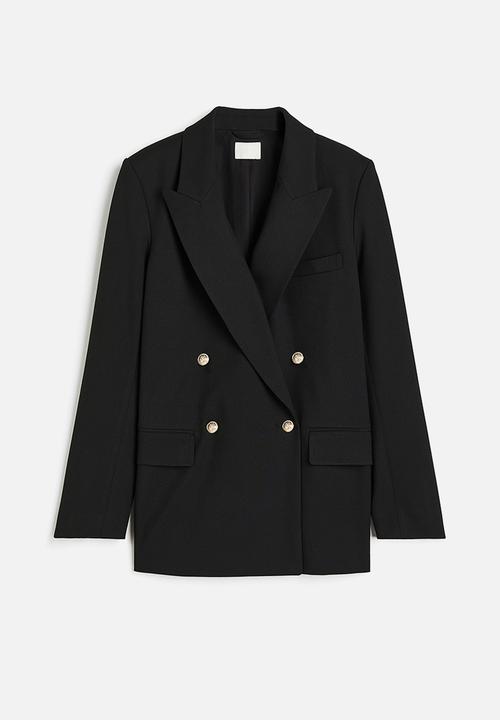 H&M - Double-breasted blazer - black
