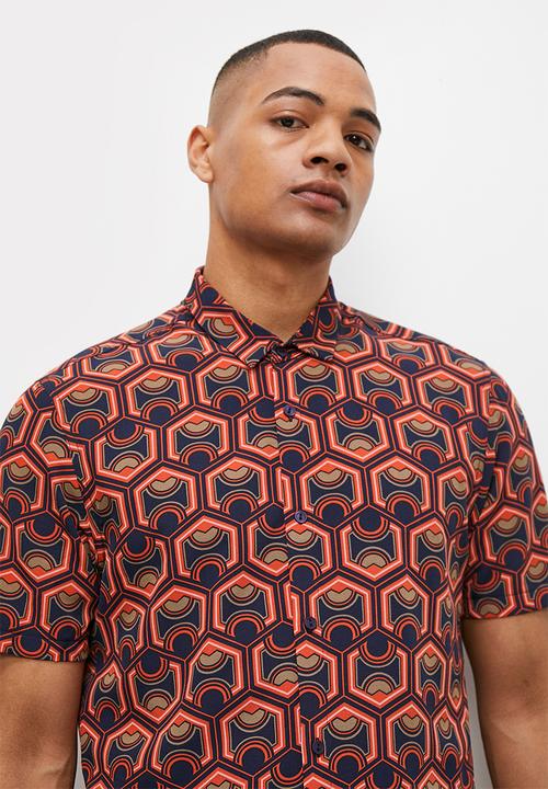 STYLE REPUBLIC - Retro print short sleeve shirt - multi
