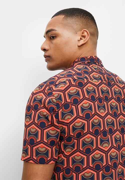 STYLE REPUBLIC - Retro print short sleeve shirt - multi