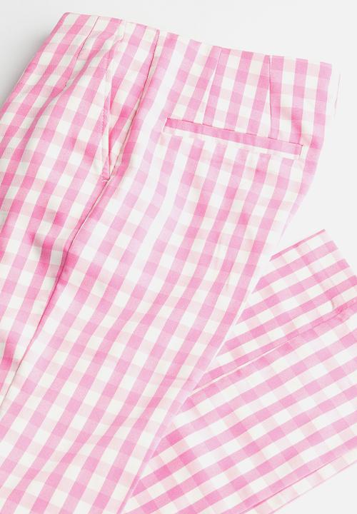 H&M - Tapered trousers - pink/checked 