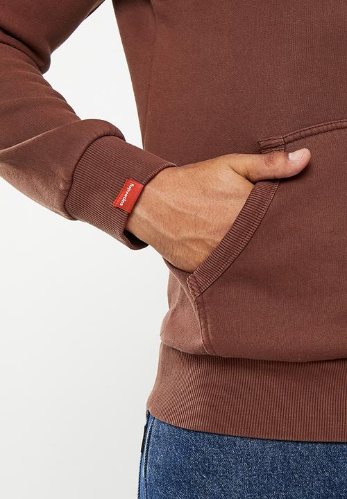Superdry. - Vintage vl neon hood - bitter chocolate brown