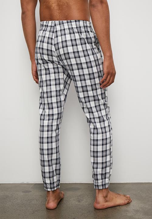 STYLE REPUBLIC - Check lounge cuff pants - grey & black