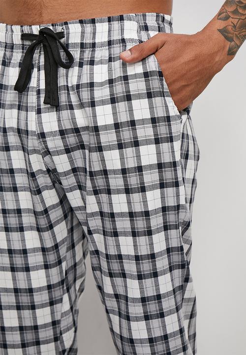 STYLE REPUBLIC - Check lounge cuff pants - grey & black