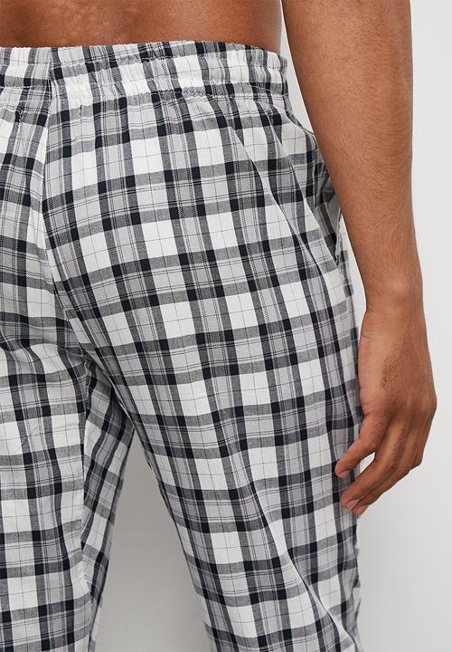 STYLE REPUBLIC - Check lounge cuff pants - grey & black