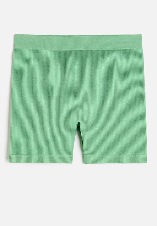 H&M - Ribbed seamless cycling shorts - green