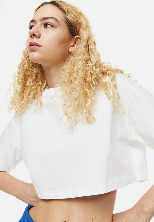 H&M - Cropped cotton T-shirt - white