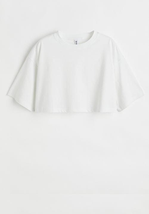 H&M - Cropped cotton T-shirt - white