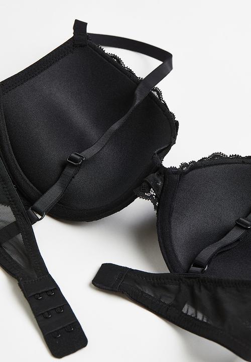 H&M - Push-up lace bra - black