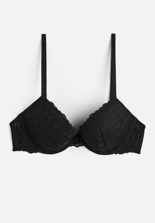 H&M - Push-up lace bra - black