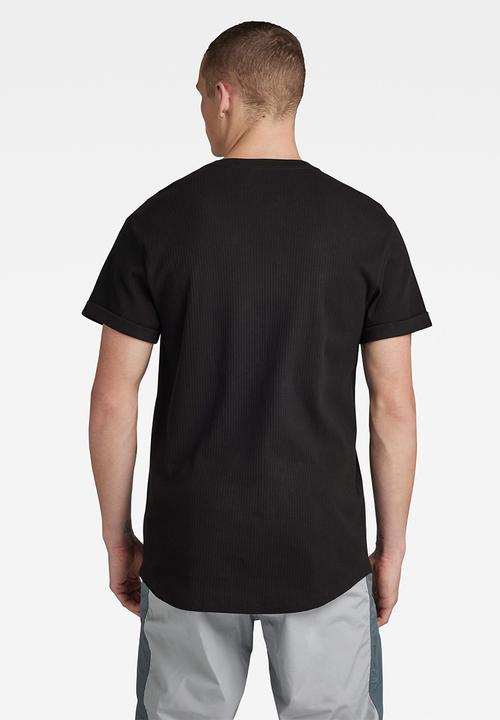 G-STAR - Lash r t short sleeve crespo rib - dk black