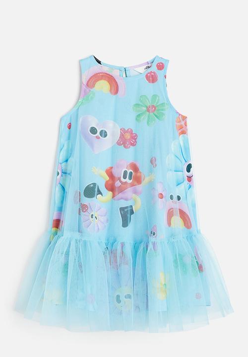 H&M - Eva Cremers x H&M: Patterned tulle dress - light blue/patterned