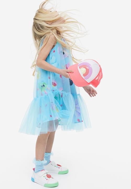 H&M - Eva Cremers x H&M: Patterned tulle dress - light blue/patterned