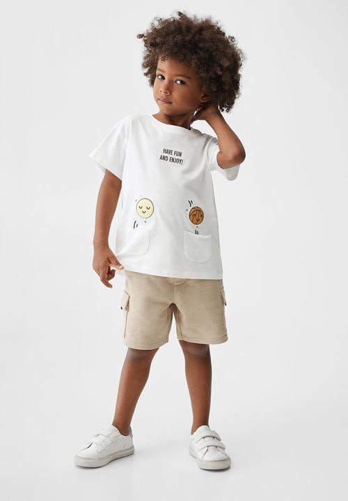MANGO - T-shirt padded - off white