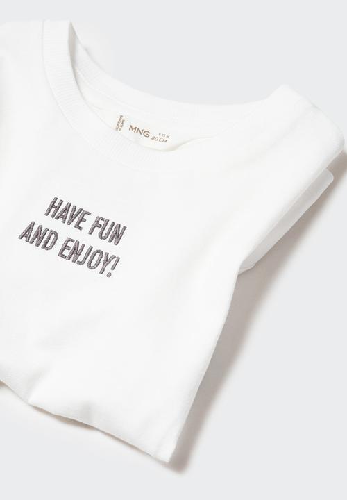 MANGO - T-shirt padded - off white