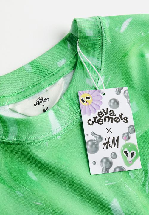 H&M - Eva Cremers x H&M: Oversized printed T-shirt - light green