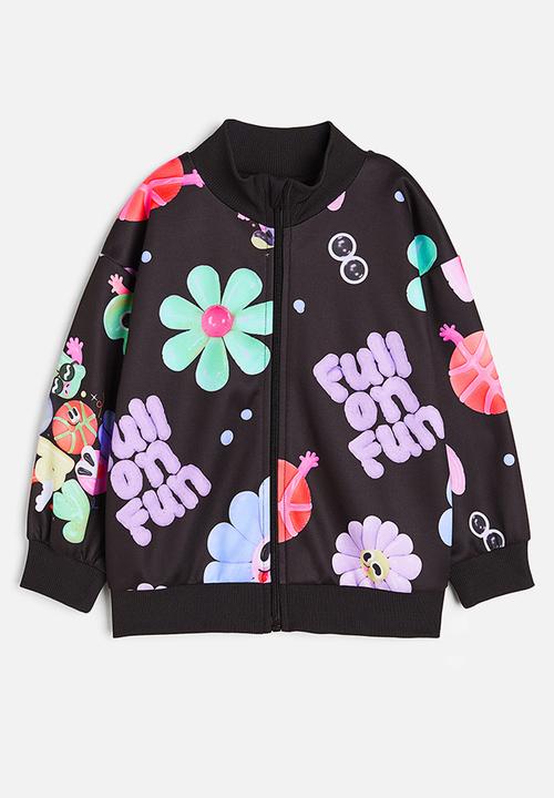 H&M - Eva Cremers x H&M: Printed track jacket - black/patterned 