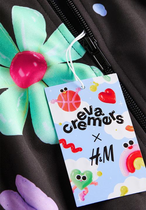 H&M - Eva Cremers x H&M: Printed track jacket - black/patterned 