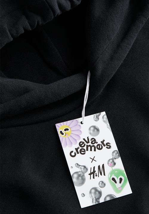 H&M - Eva Cremers x H&M: Printed hoodie - black