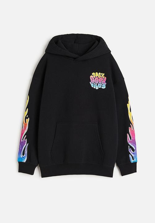 H&M - Eva Cremers x H&M: Printed hoodie - black