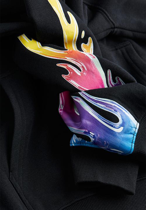 H&M - Eva Cremers x H&M: Printed hoodie - black