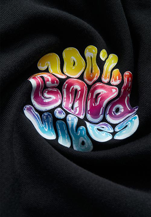 H&M - Eva Cremers x H&M: Printed hoodie - black