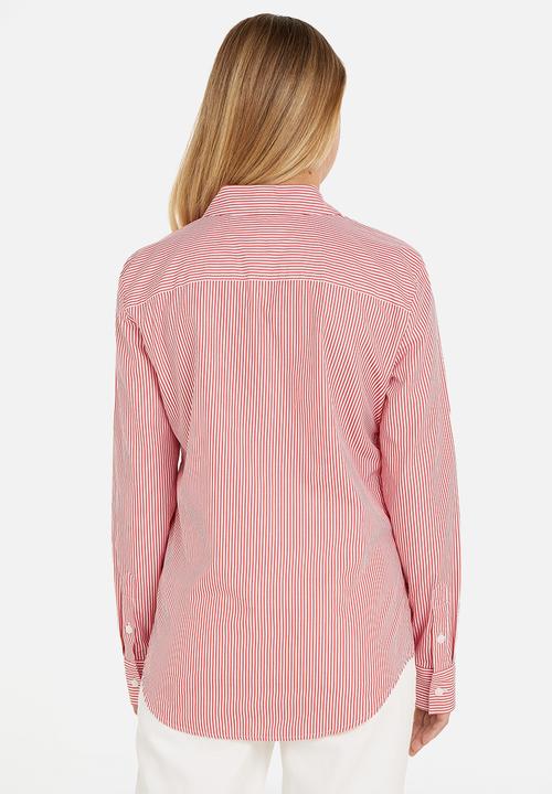 Tommy Hilfiger - Ithaka regular shirt long sleeve - ithaca stripes/red