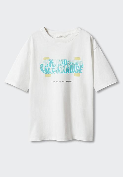 MANGO - T-shirt boarding - off white