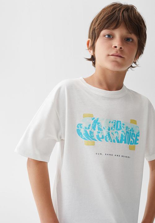 MANGO - T-shirt boarding - off white