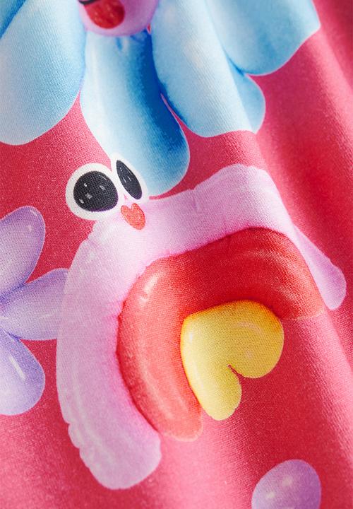 H&M - Eva Cremers x H&M: Printed jersey dress - cerise/patterned 